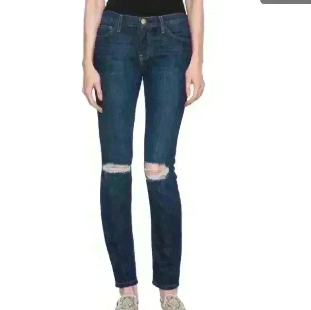 Current Elliot Womens Dark Wash The Ankle Skinny Bedford Destroy Jean 29